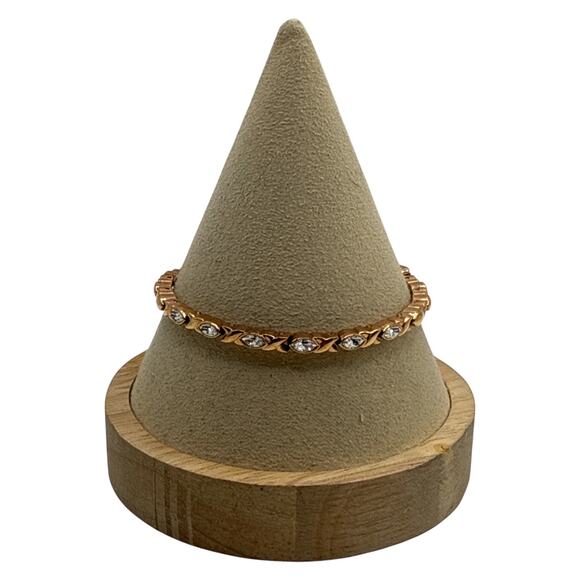 Anne Klein New York Rose Gold-Tone X & O Crystal Tennis Bracelet Size 6 or 7 - Picture 3 of 4